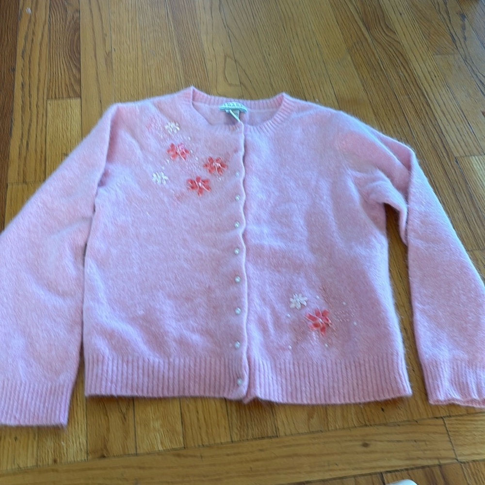 Imari pink Sweater Lambswool/Angora Blend S pearl buttons